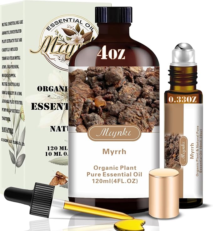 Myrrh Fragrance Oil-Myrrh Essential Oil 4.33oz (130ml)-100% Pure Natural Scent for Diffusers, Candles, Soap Making & Aromatherapy-Relaxing Home & Gift Essential Oil for Bath, Massage - Bloomnest