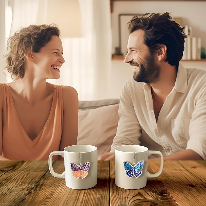 Tea Infuser Set with Dual Butterfly Pendants - NSTaygate Premium Tea Strainers for Loose Tea 304 Stainless Steel Tea Ball