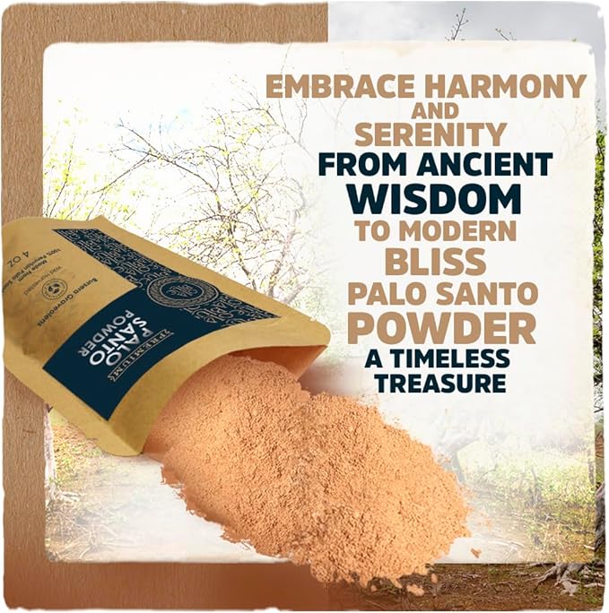 Palo Santo Powder 4oz Natural and Sustainable from Peru Incense Powder for Smudging, Energy Cleansing, Meditation - sustainably Harvested Aromatic Resin Organic Incense OLABLUE