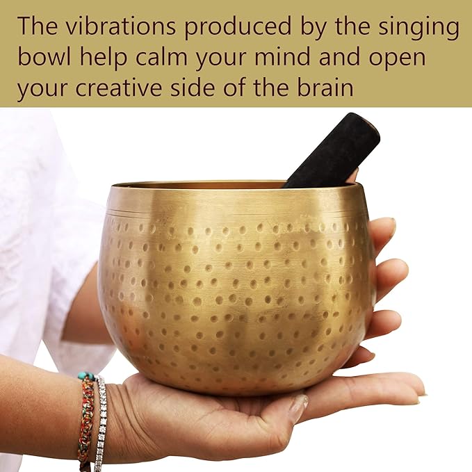 DharmaObjects Tibetan Ring Gong Meditation Singing Bowl Mallet Cushion Set (Jumbo) - Bloomnest