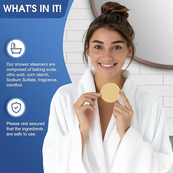 Shower Steamers, 18 Pack Set Shower Bombs with 6 Organic & Natural Fragrance, Self-Care & Relaxation Presents for Women and Men, Ideal for Personal Care and Birthday, Valentine's Day Presents