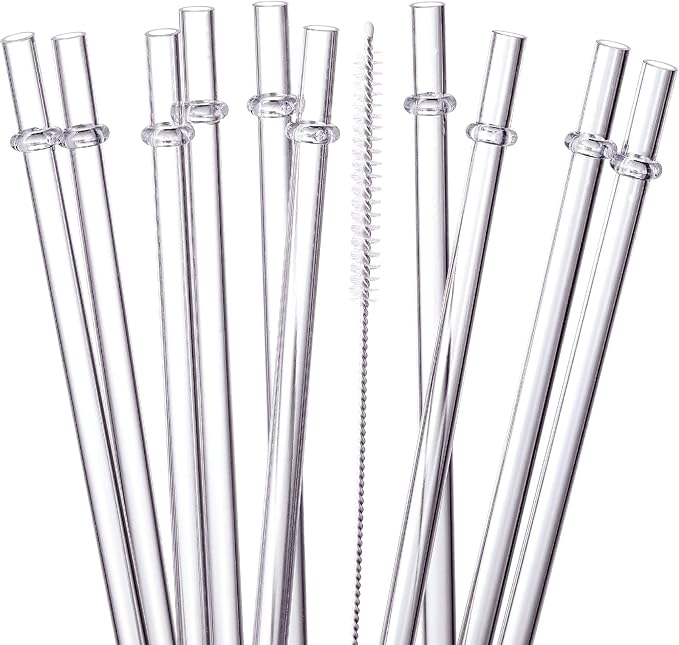 24 Pack, HIGHLY Transparent Reusable Plastic Straws with 4 Cleaning Brushes, 10.5 in Long Drinking Straws, Clear Replacement Straw for 16 24 30 32 OZ Tumblers, Cups, Jars, YETI, Starbucks - BPA FREE VITEVER