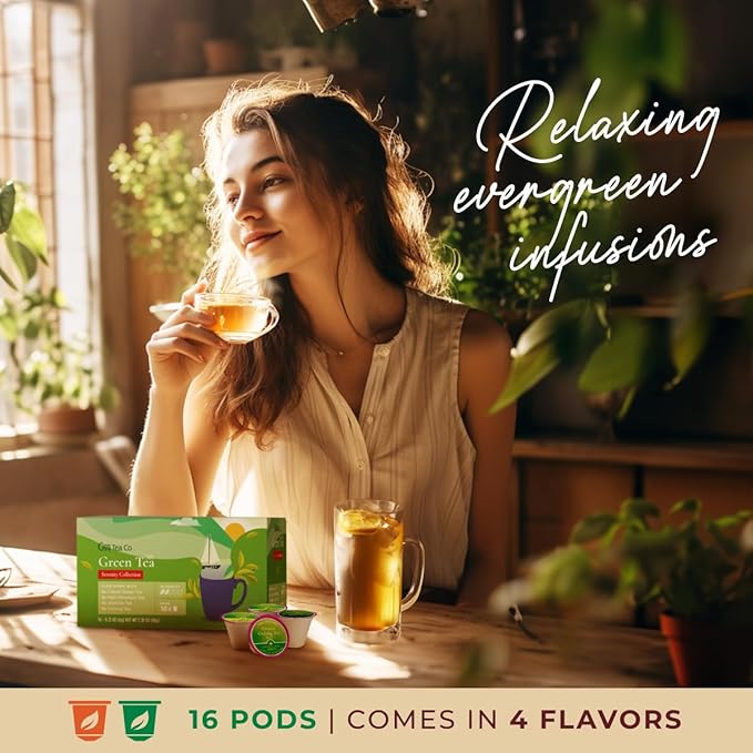 Gya Tea Co Green Tea Pod Collection Gift Set (16 Count) - Different Flavors Assorted Variety Pack - Bloomnest