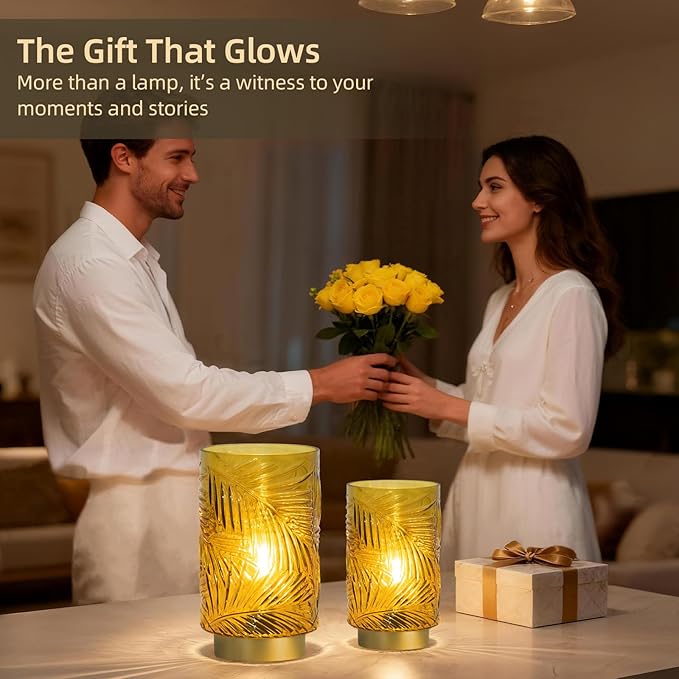 Battery Operated Table Lamp, Cordless Lamps for Home Decor, Battery Powered Nightlight with LED Bulb with Timer, Decorative Lights for Living Room Bedroom Tabletop Entryway Centerpiece Gift(S Yellow) - Bloomnest