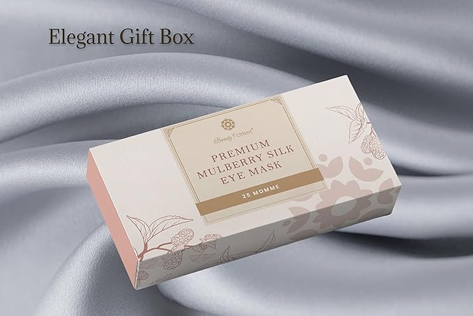 Premium Handcrafted 25 Momme Mulberry Silk Eye Mask for Sleeping (Silver Lining) - Bloomnest