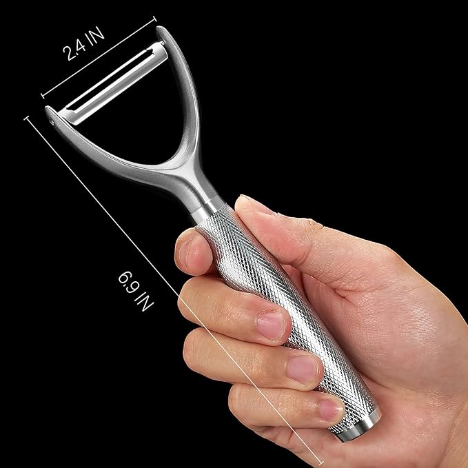 KULUNER Y-Type Vegetable Peeler, Silver Chrome Finish, 304 Stainless Steel Blade, Ultra Sharp Potato Peeler for Apples, Carrots, Heavy Duty Kitchen Peeler - Bloomnest