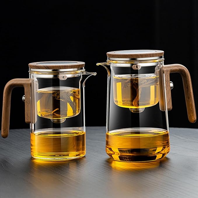 Enchanti Tea Pot, 800ML Witchcraft Magic Glass Teapot with Infuser Strainer and Lid for Loose Leaf Tea Herbal, Magnetic Water Separation Tea Maker Kettle Clear Enchantipot