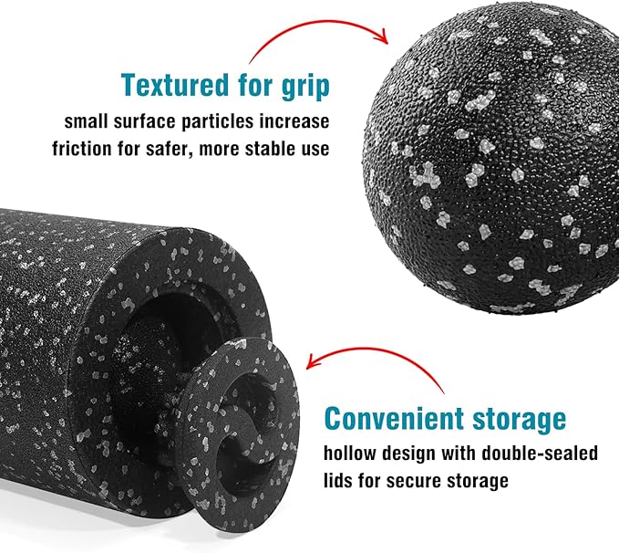 5-in-1 Foam Roller Set for Muscle Recovery – Includes Yoga Roller, Massage Ball, Peanut Ball, Cone, and Acupressure Disc – for Back, Legs, and Full Body Relief - Bloomnest