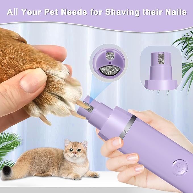 Dog Grooming Clippers Kit-Electric Rechargeable Cat Trimmer Tools-Cordless Quiet Pet Nail Paw Grinder-4 in 1 Multifunctional Low Noise Shaver-Razor for feet Face Ears Toenail Eye - Bloomnest