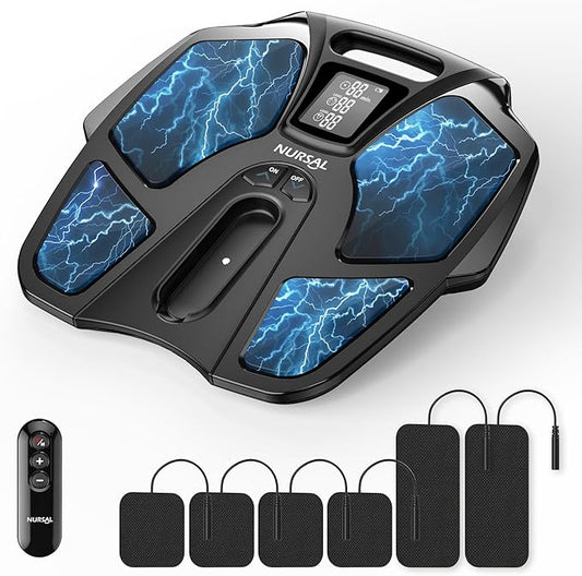 NURSAL TENS EMS Foot Massager for Neuropathy, Foot Nerve Muscle Stimulator Pro, Circulation and Body Pain Relief with TENS Unit Muscle Stimulator Pads, Electric Feet Legs Blood Circulation Machine - Bloomnest