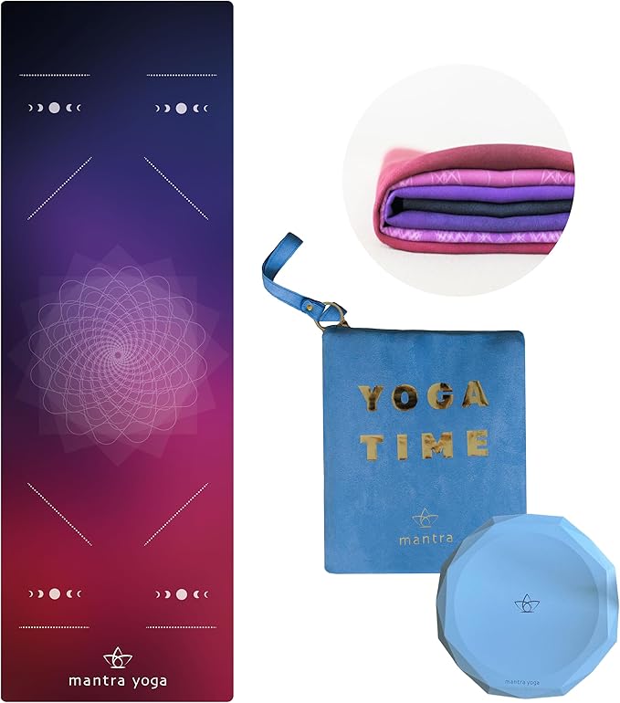 Mantra Yoga Travel PRO 1.5mm - Foldable Fitness & Exercise Mat with Bag | Lightweight, Compact & Eco-Friendly | Non-Slip & Washable | For All Types of Yoga | 72" L x 24" W | 2.6 lbs