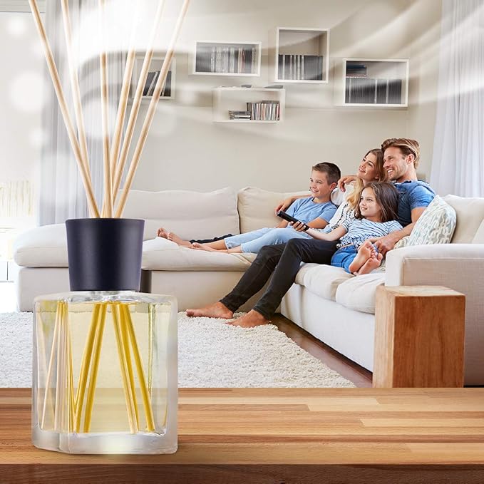 Lemongrass Reed Diffuser w/Natural Essential Lemongrass Oil 17 Fl Oz (500ml) - Intensive - Fresh and Long Lasting Fragrance - Scented Reed Diffuser - Diffuser Gift Set w/Bamboo Sticks - Bloomnest
