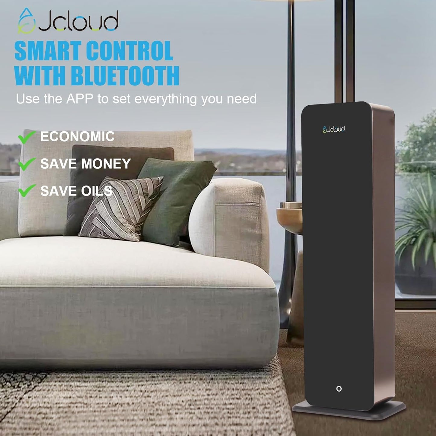 JCLOUD Upgrade Floor-Standing Scent Air Machine for Home, Hotel Scent Diffuser Luxury Commercial Version with Cold Air Tech 5000 Sq. Ft, 1L Waterless Aroma Diffuser for Large Room, Hotel, Office
