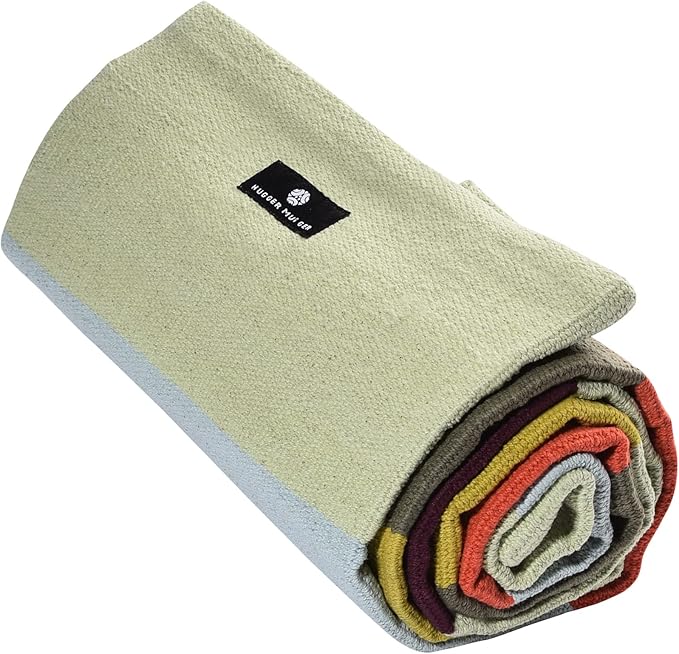 Hugger Mugger Cotton Yoga Rug - Absorbent, Grippy Tight Weave, Ashtanga and Hot Yoga Rug, Helps with Slippery Hands and Feet - Bloomnest