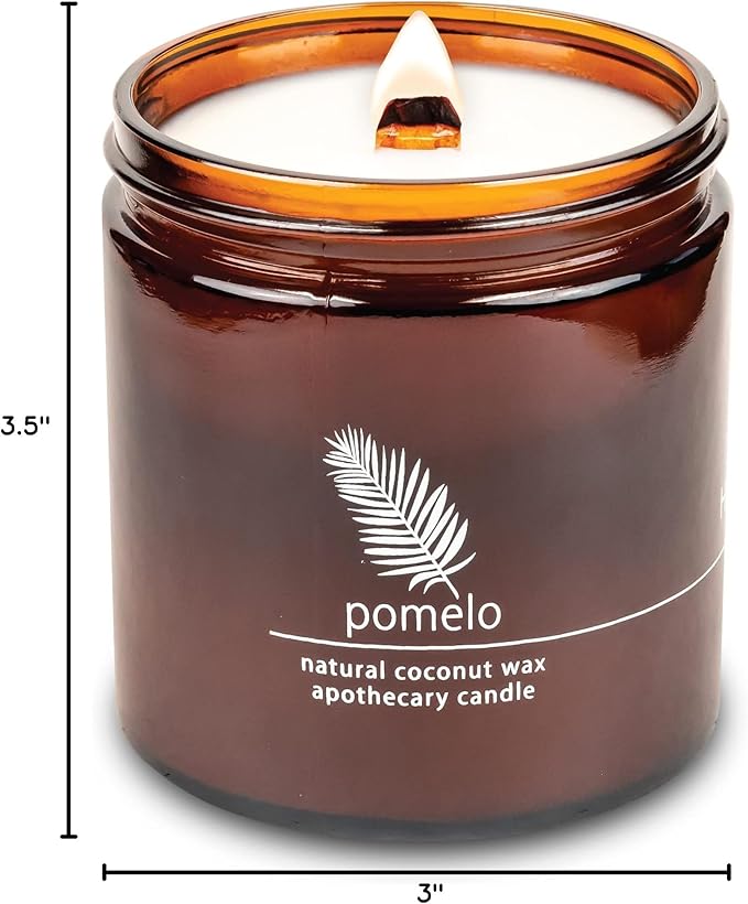 Hemlock Park Crackling Wood Wick Candle Handcrafted with Natural Coconut Wax (Large 16 oz, Pomelo Citrus) - Bloomnest
