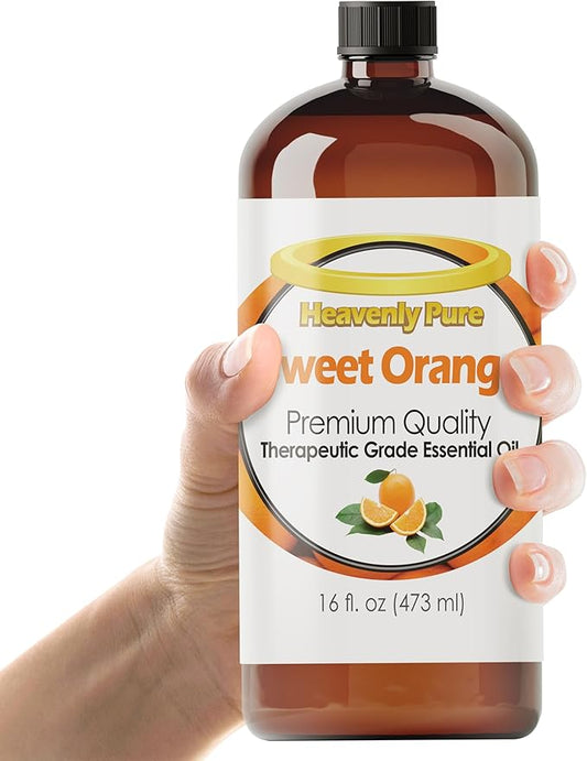 Sweet Orange Essential Oil 16 Fl Oz (Pack of 1) Large Bottle for Aromatherapy Diffusers Candles and DIY Crafts - Bloomnest