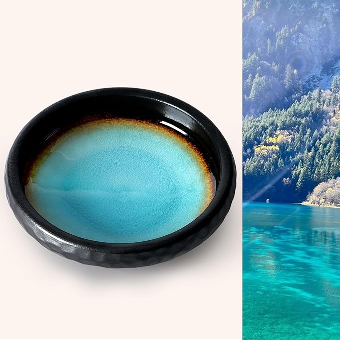 Ceramic Incense Burner,Handmade Incense Stick Incense Burner Reflux Burner,Sage, Coil Incense, Ash Catcher, Smudge Bowl for Yoga Meditation Room Décor,Crack Blue - Bloomnest