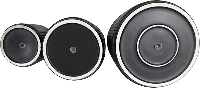 Amazon Basics Assorted Sizes Fluted Ceramic Round Planters, Set of 3, 6 inch, 8 inch, 10 inch, Black - Bloomnest