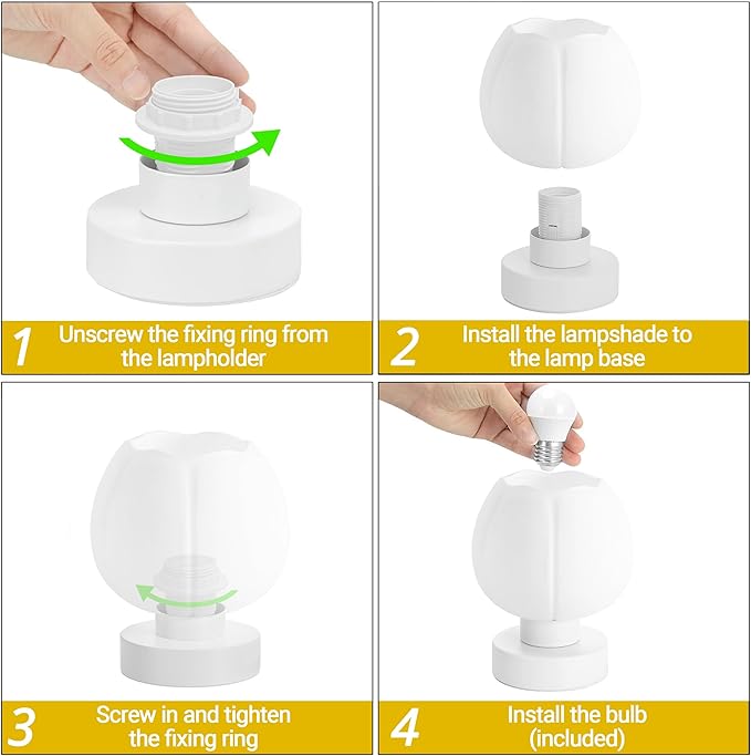 Touch Bedside Lamp, Mini Stepless Dimmable Table Lamps for Bedroom for Night Stands, Small Desk Lamp with Brightness Memory, USB Charging Ports, Warm LED Bulb, White, Flower Shape, 1 Set - Bloomnest