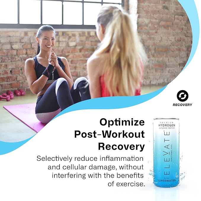 ELEVATE SUPERWATER Premium Hydrogen Water (24 pack). Highest Hydrogen (3-5 PPM) and Lowest -650 ORP. Supports Recovery, Energy, Hydration, Focus, and Endurance. BACKED BY SCIENCE. - Bloomnest