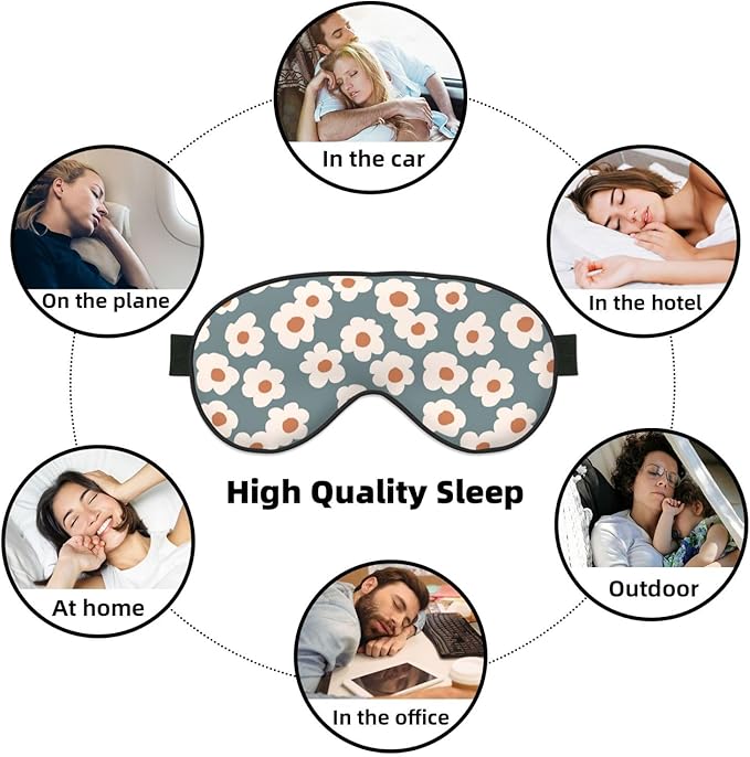 Sleep Eye Mask Vintage Boho Floral Sleep Mask for Women Men Comfortable Eye Mask with Adjustable Strap Soft Eye Cover Blindfold for Travel Yoga Nap Shift Work - Bloomnest