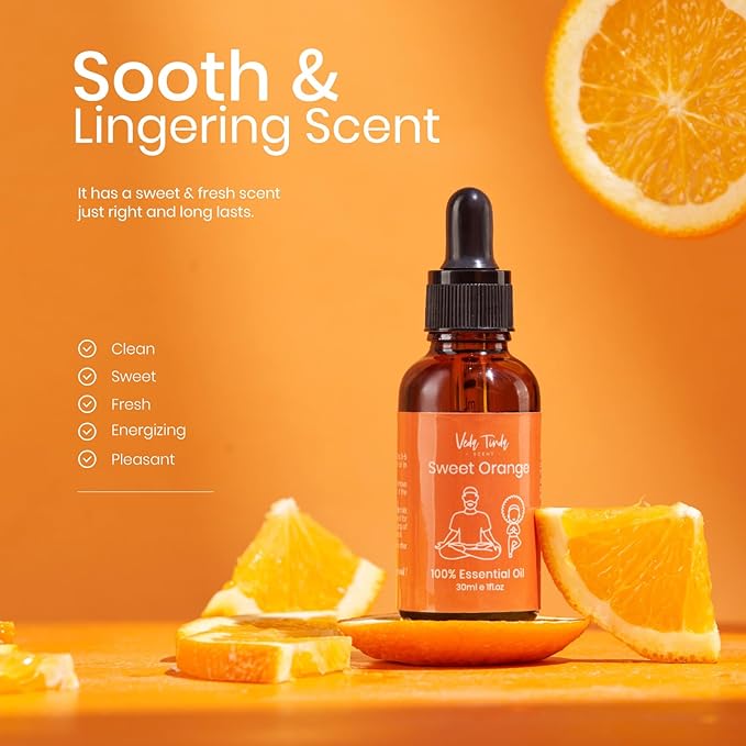Sweet Orange Essential Oils, 100% Pure Nature Organic Orange Oil for Mood Lift, Refreshing, Clear Head with Diffuser, 1 fl oz 30ml - Bloomnest