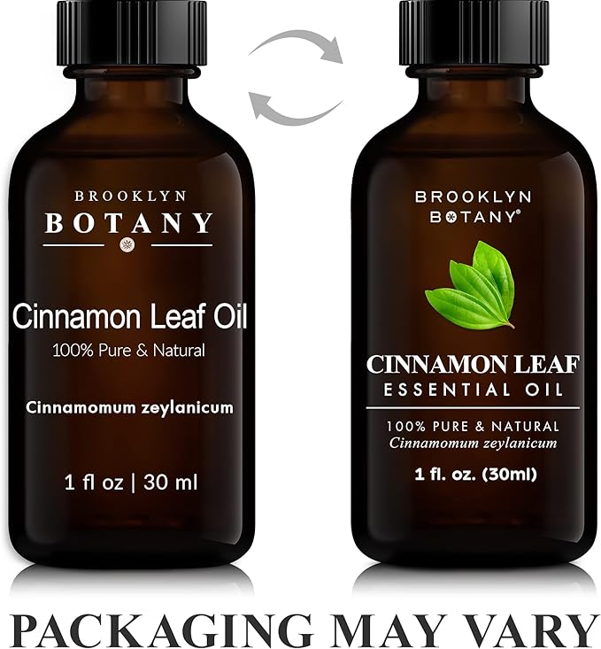 Brooklyn Botany Cinnamon Leaf Essential Oil - 100% Pure and Natural - Premium Grade Oil with Dropper - for Aromatherapy and Diffuser - 1 Fl Oz - Bloomnest