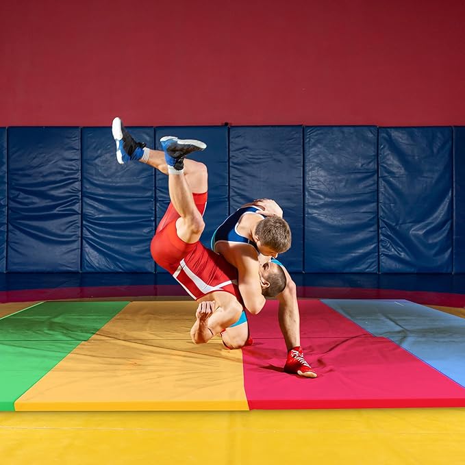 BalanceFrom 10x4 Feet 4-Panel Folding Gymnastics Mat – 2-Inch Thick Pad with Vinyl Surface and Carrying Handles for Tumbling, Yoga, Pilates, Home Workouts, and Martial Arts - Bloomnest