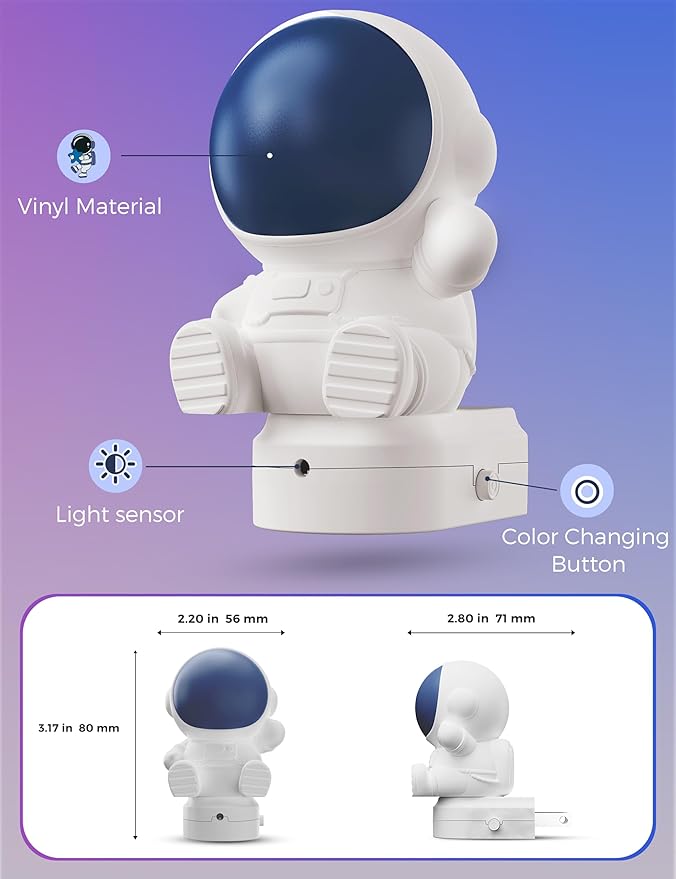L LOHAS LED Night Light for Kids, 3D Space Night Light Plug in, Dusk to Dawn Nursery Night Lights, RGB+Soft White 3000K, 3 Lighting Modes, Room Decor, Children - Bloomnest