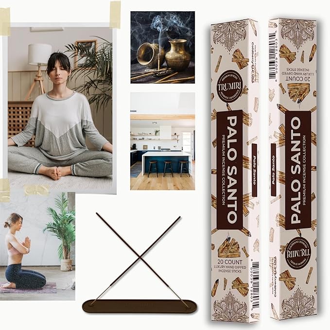 Palo Santo Incense Sticks - Incienso de Palo Santo - Total 120 Insence-Sticks - 6 Packs of 20 Insense - Inciensos - Inscents - Natural Non Toxic Ingredients - Incents - Incence TRUMIRI