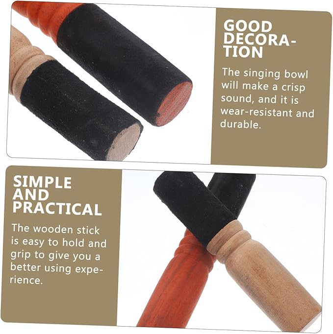 2Pcs Durable Singing Bowl Mallets for Meditation and Sound Healing Sticks for Yoga Bedroom and Temple Use Easy to Clean Sound Bowl Accessories - Bloomnest