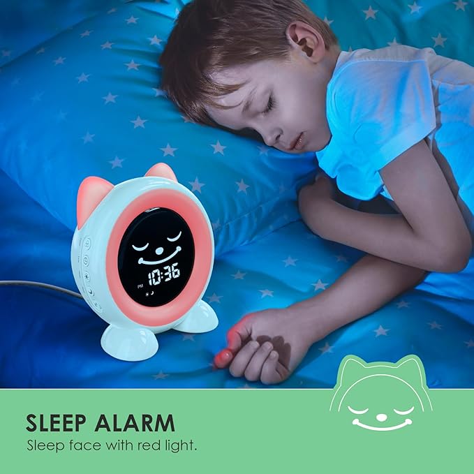 Toddlers Sleep Training Clock, Kids Alarm Clock with Night Light & Nap Timer, Ok to Wake Clock for Girls and Boys - Bloomnest