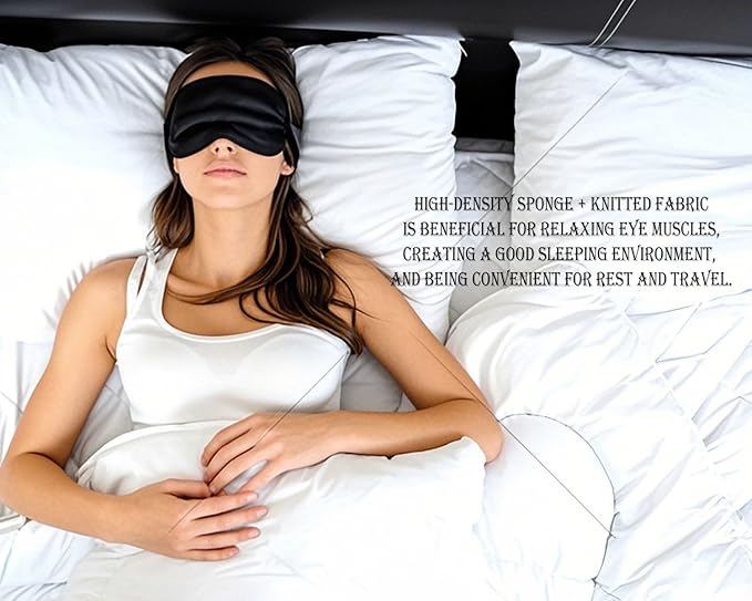 Blindfold 100% Light-Blocking Sleep Eye mask Ergonomic 3D Eye mask Non Pressure on Eyes Three-Dimensional and Skin Friendly Breathable nostrils - Bloomnest