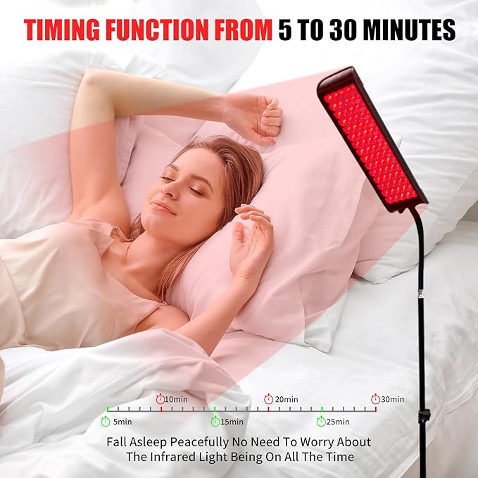 Red Light Therapy for Body and Face, cabpay Red Infrared Light Therapy Lamp with Stand Led 660nm Red Light-Therapy& 850nm Infrared Light Device for Face Knee Body, Skin Care at Home cabpay