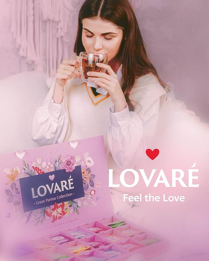 LOVARE Tea Bags Variety Pack - Made in Ukraine - Black and Green, Floral Berry, Mixed Blend, Herbal Blend Assorted Collection - Tea Sampler - Gift Sets for Tea Lovers (90 Bags - 18 Tastes)