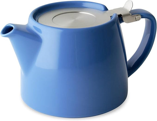 FORLIFE Stump Teapot with SLS Lid and Infuser, 18-Ounce, Blue