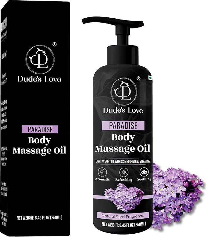 Organic - Lavender Floral Edible Full Body Massage Oil - Relaxing, Calming | No Stain & Non-Sticky |with Fractionated Coconut Oil, Orange Blossom & Lavender Oil - 8.45 Fl Oz - Bloomnest