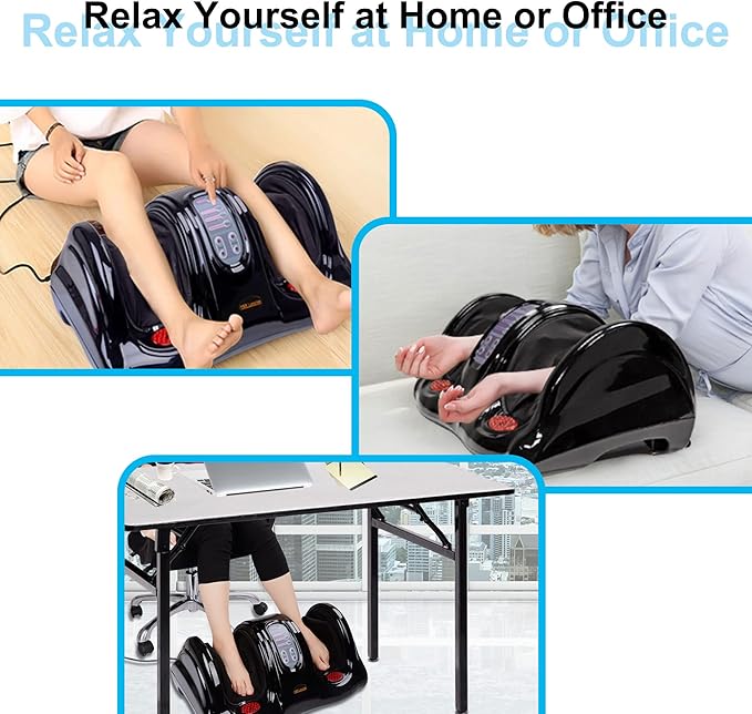 H&B Luxuries Shiatsu Foot Massager Machine with Remote Controller, Kneading and Rolling Home Massagers for Feet, Ankle, Calf, Leg, Ideal for Men, Women, Father, Mom Parents and The Elderly, Black