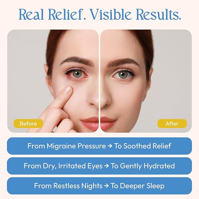 Fomin Self Heating Eye Mask - 20 Pack - Chamomile Heated Eye Mask Warm Compress for Eyes, Disposable Self Heating Steam Mask for Home, Sleep, Spa, Travel Essentials & Relaxation Gifts for Women