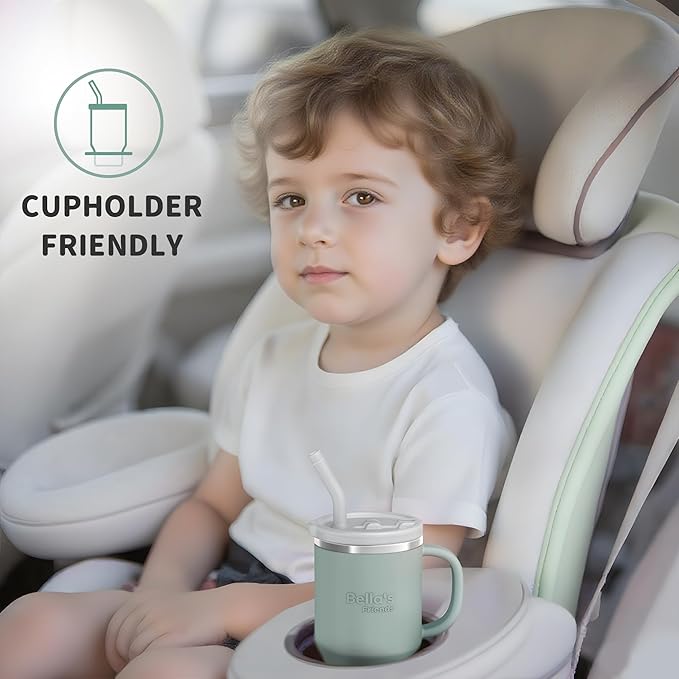 Bella's Friends Handy Mini Tumbler – Adorable 9 oz Sippy Cup for Toddlers 1-3 years old, Flexible Straw, Stainless Interior & Silicone Body, Leak‑Proof, Dishwasher Safe, Ideal for Travel or At Home - Bloomnest