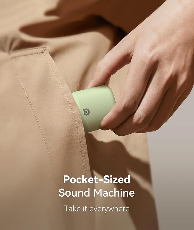 Dreamegg Sound Machine for Sleep - Portable Sound Machine Baby Adults, 16 Soothing Sounds, Timer, Travel Mini White Noise Sound Machine for On-The-go Home Baby Shower Registry Gift, Green