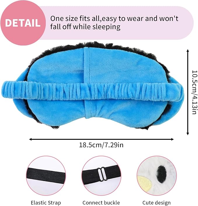 Cute Sleep Eye Masks for Kids, Kawaii Cartoon Kids Sleeping Mask for Women Boys Girls Teens, Soft Plush Adjustable Eyeshade Silk Travel Nap Eye Cover (Black+Pink Headphone) - Bloomnest