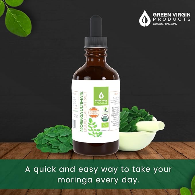 Green Virgin Moringa Ultimate Liquid Leaf Extract - 2 Fl Oz (Pack of 1) - Bloomnest