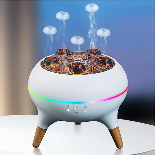 Essential Oil Diffuser 250ML,Jellyfish Diffuser Air Humidifiers Sound Pickup Ultrasonic Aromatherapy Diffuser Remote Control 7 Color Lights for Home Bedroom Office Hotel(White) - Bloomnest