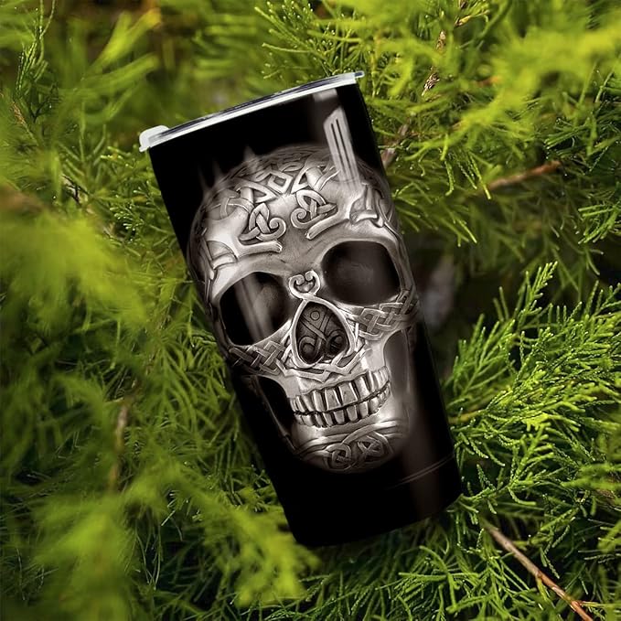 winorax Skull Tumbler 20oz Stainless Steel Travel Cup Coffee Mug Inspirational Skull Gifts for Men Women Skulls Lover Birthday Halloween Birthday Presents - Bloomnest