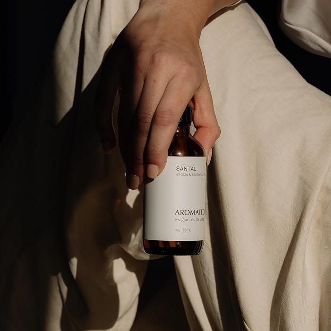 AromaTech Santal Aroma Essential Oil Blend: Luxury Hotel Inspired Aromatherapy with Amber, Vanilla, Cedar & Sandalwood for Ultrasonic Diffusers & Nebulizers - 16 fl oz, 500 ml - Bloomnest