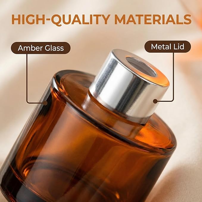 2 PCS 50ml/1.7oz Empty Aromatherapy Diffuser Bottles Amber Essential Oils Containers DIY Fragrance Accessories Diffuser Craft Projects for Wedding Party Home Fragrance Bathroom Decoration Bloomnest