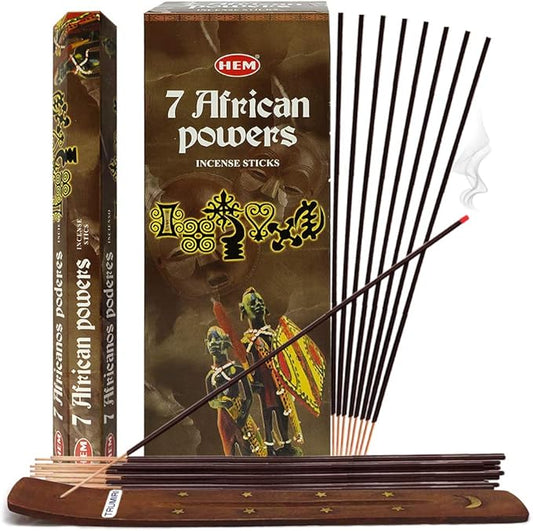 7 African Powers Incense Sticks and Incense Stick Holder Bundle Insence Insense Hem Incense Sticks