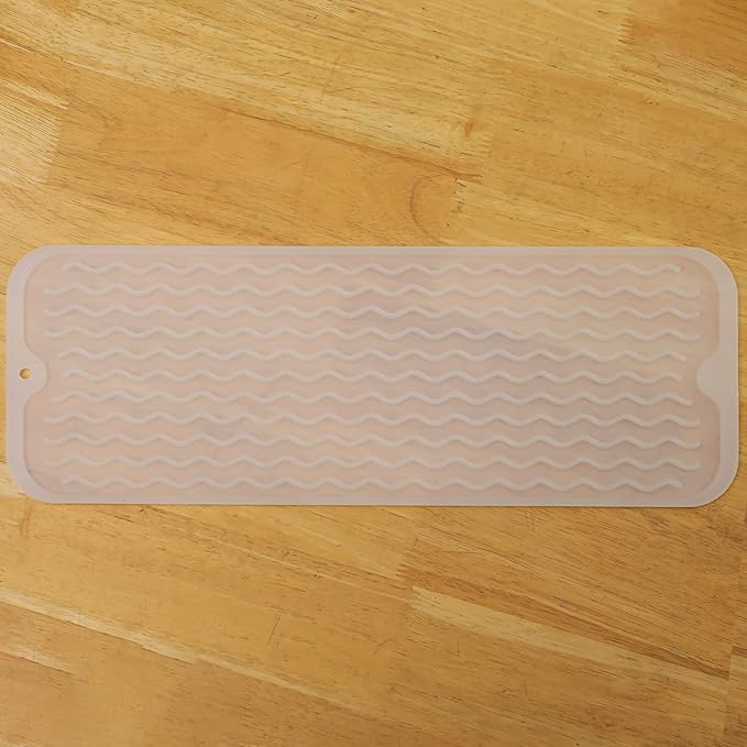 Silicone Dish Drying Mat for Multiple Usage,Easy clean,Eco-friendly,Heat-resistant Silicone Mat for Kitchen Counter,Sink,Bar,Bottle,or Cup Translucent M 17 inches x 6 inches - Bloomnest