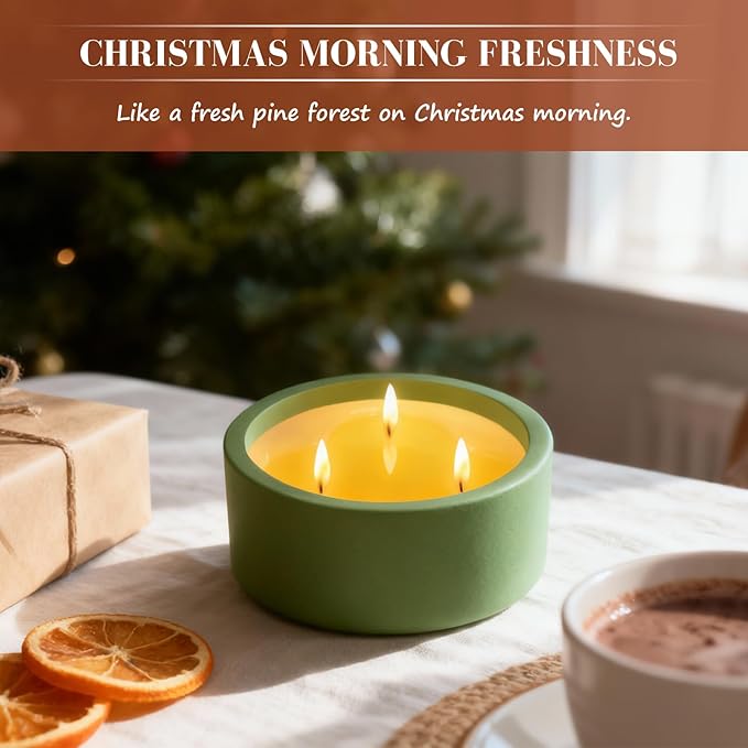 Viyffo Fall Candles - Winter Fir, 3 Wick Large Scented Candle, 20oz Soy Candles for Women & Men, Non Toxic Aromatherapy Candle, Ceramic Velas Perfect for Autumn Home Decor & Gift - Bloomnest